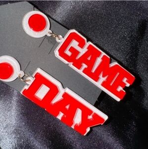 Game Day Earrings for Women, Acrylic Football Earrings Game Day Accessories Team